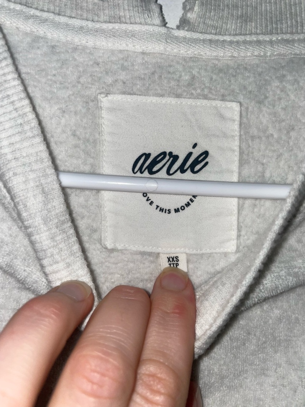 Aerie Oversized Sweatshirt XXS Light Gray Cozy Lounge Pullover Soft - Picture 2 of 2
